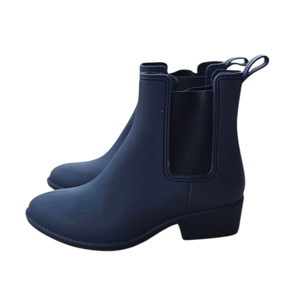 Jeffrey Campbell Stormy Matte Blue Rubber Short Rain Boot Size 8 - Picture 4 of 8